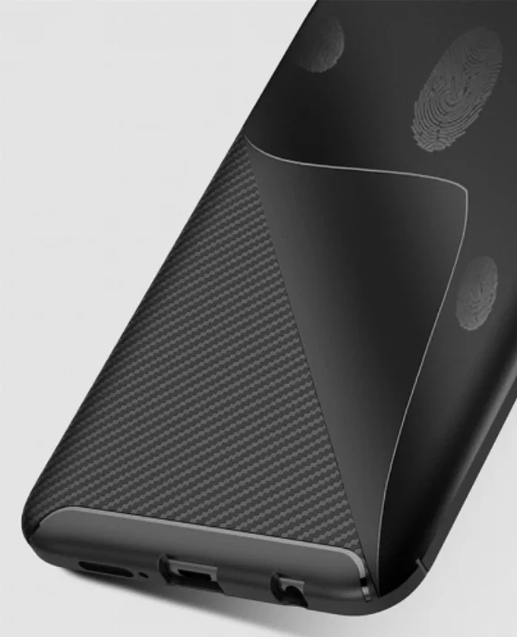 Huawei Honor 10 Lite Kılıf Karbon Serisi Mat Fiber Silikon Negro Kapak - Lacivert