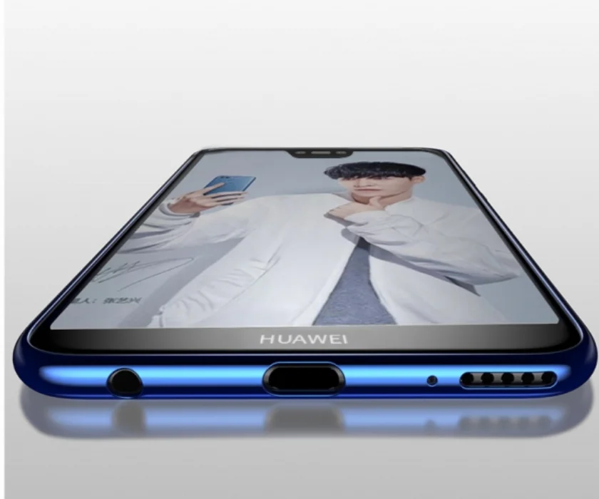 Huawei Honor 10 Lite Kılıf Renkli Köşeli Lazer Şeffaf Esnek Silikon - Gri