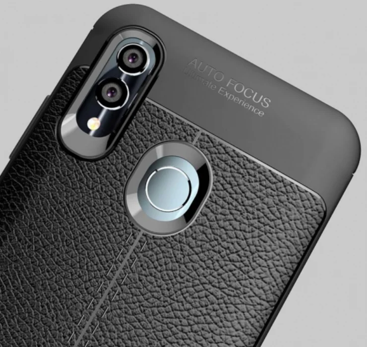 Huawei Honor 10 Lite Kılıf Deri Görünümlü Parmak İzi Bırakmaz Niss Silikon - Lacivert