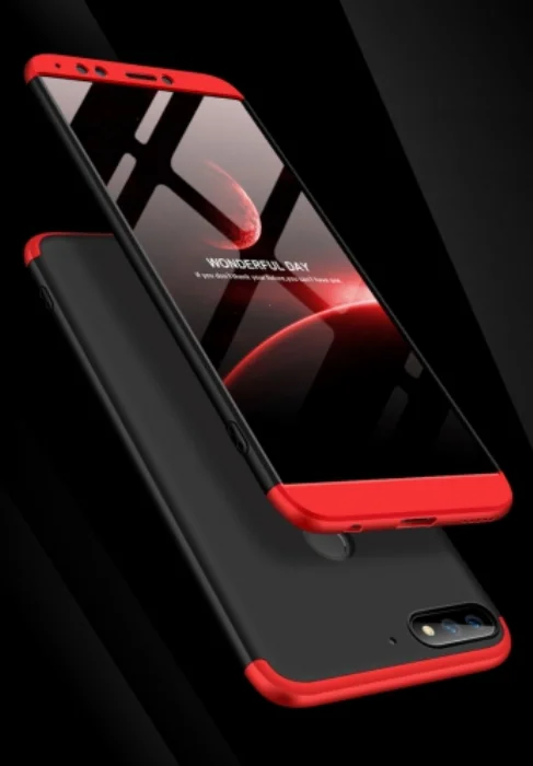 Huawei Honor 7C Kılıf 3 Parçalı 360 Tam Korumalı Rubber AYS Kapak  - Siyah