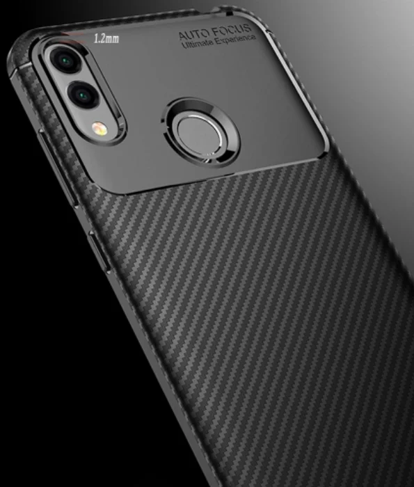 Huawei Honor 8c Kılıf Karbon Serisi Mat Fiber Silikon Negro Kapak - Siyah