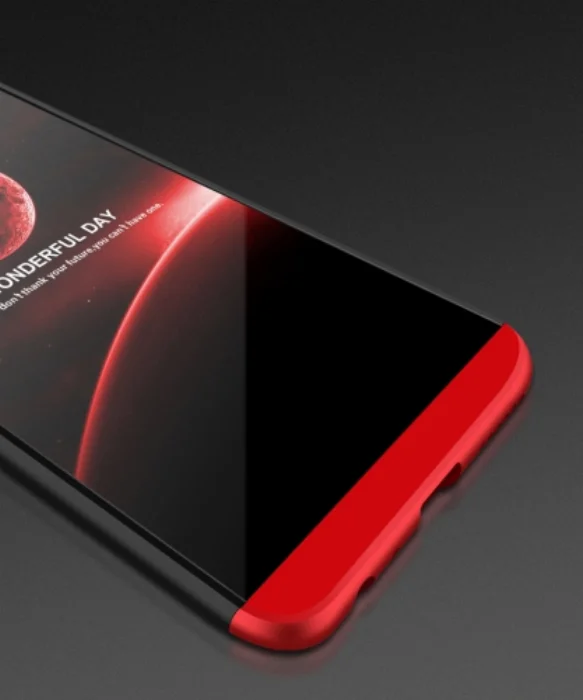 Huawei Mate 10 Lite Kılıf 3 Parçalı 360 Tam Korumalı Rubber AYS Kapak  - Kırmızı