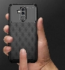 Huawei Mate 20 Lite Kılıf Silikon Parmak İzi Bırakmayan Karbon Soft Negro Kapak - Siyah