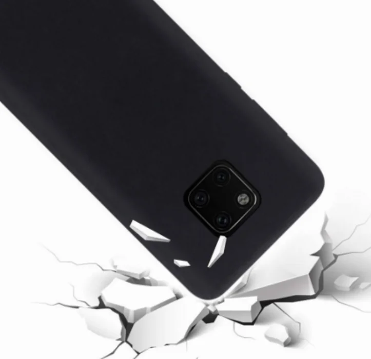 Huawei Mate 20 Pro Kılıf İnce Mat Esnek Silikon - Siyah