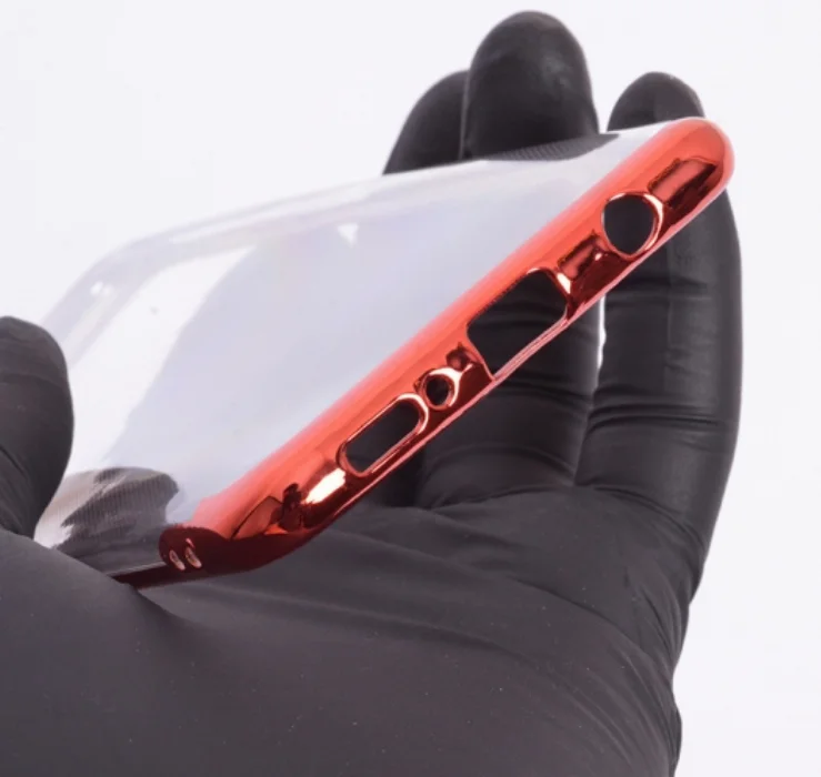 Huawei P Smart Pro 2019 Kılıf Renkli Köşeli Lazer Şeffaf Esnek Silikon - Gümüş