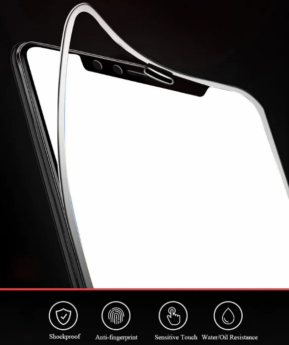 Huawei P20 Pro Ekran Koruyucu Fiber Tam Kaplayan Nano - Siyah