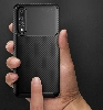 Huawei P20 Pro Kılıf Silikon Parmak İzi Bırakmayan Karbon Soft Negro Kapak - Lacivert