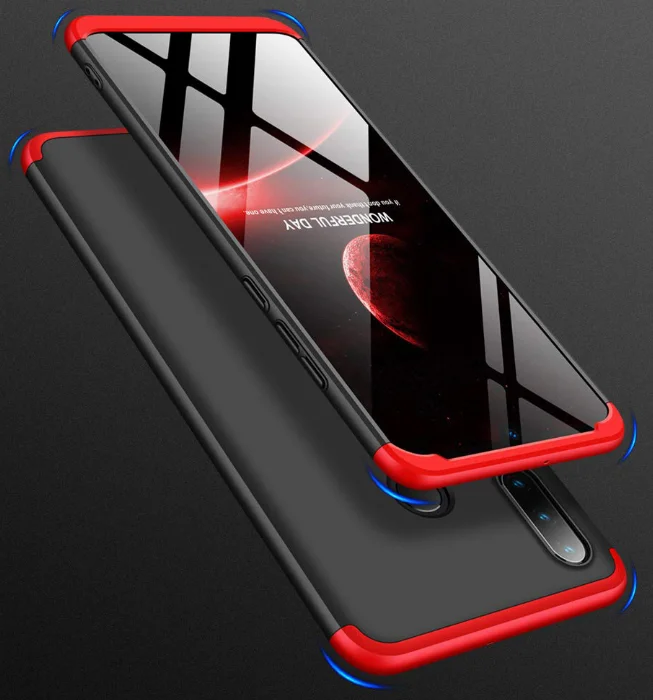 Huawei P30 Lite Kılıf 3 Parçalı 360 Tam Korumalı Rubber AYS Kapak  - Kırmızı