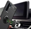 Huawei P30 Pro Kılıf Renkli Silikon Yüzüklü Standlı Auto Focus Ravel Kapak - Kırmızı - Siyah