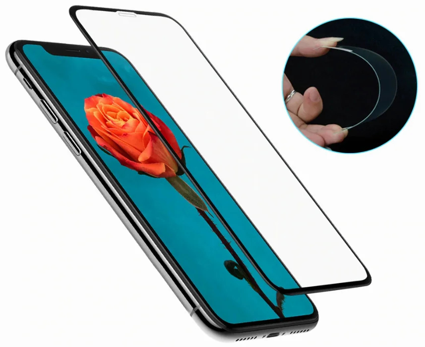 Huawei Y9 Prime 2019 Ekran Koruyucu Fiber Tam Kaplayan Nano - Siyah