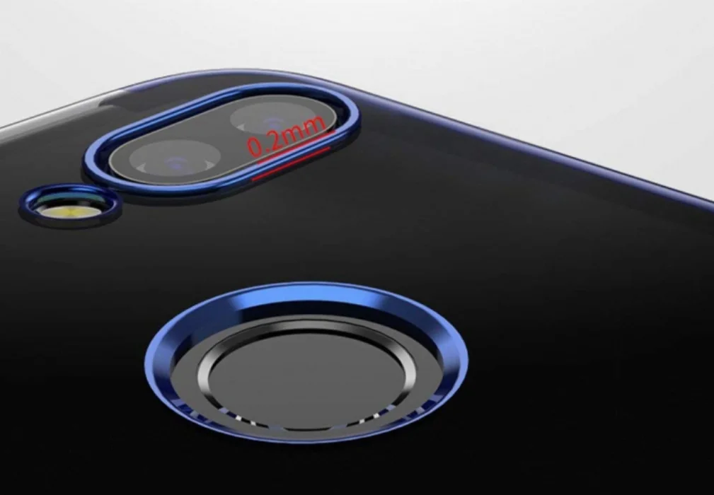 Huawei Y9 Prime 2019 Kılıf Renkli Köşeli Lazer Şeffaf Esnek Silikon - Siyah