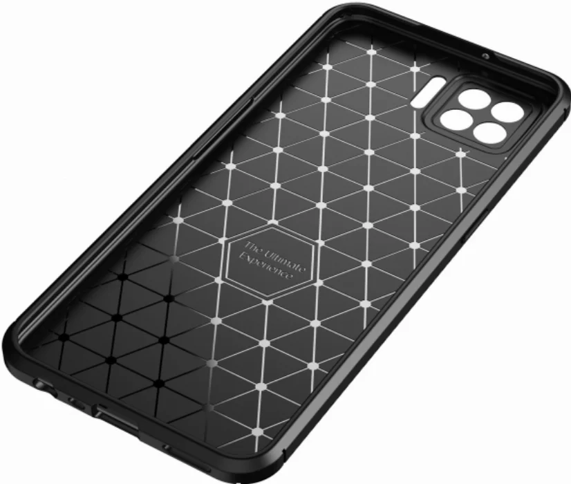 Oppo A73 Kılıf Karbon Serisi Mat Fiber Silikon Negro Kapak - Lacivert