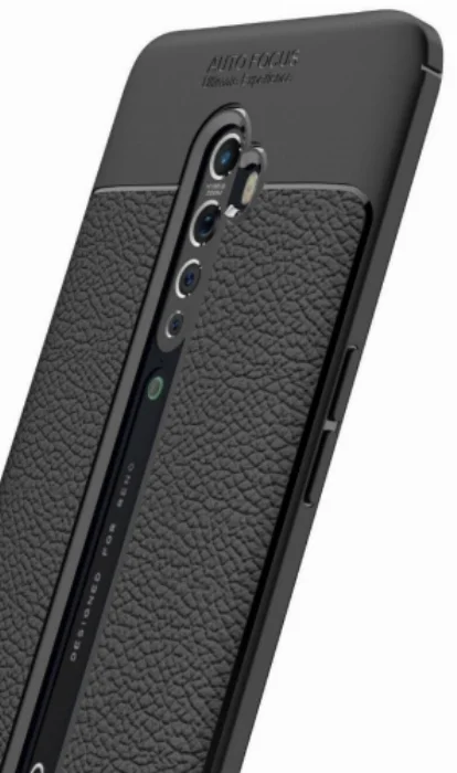 Oppo Reno 2z Kılıf Deri Görünümlü Parmak İzi Bırakmaz Niss Silikon - Siyah