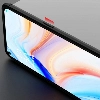 Oppo Reno 4 Pro Kılıf Renkli Silikon Yüzüklü Standlı Auto Focus Ravel Kapak - Kırmızı - Siyah