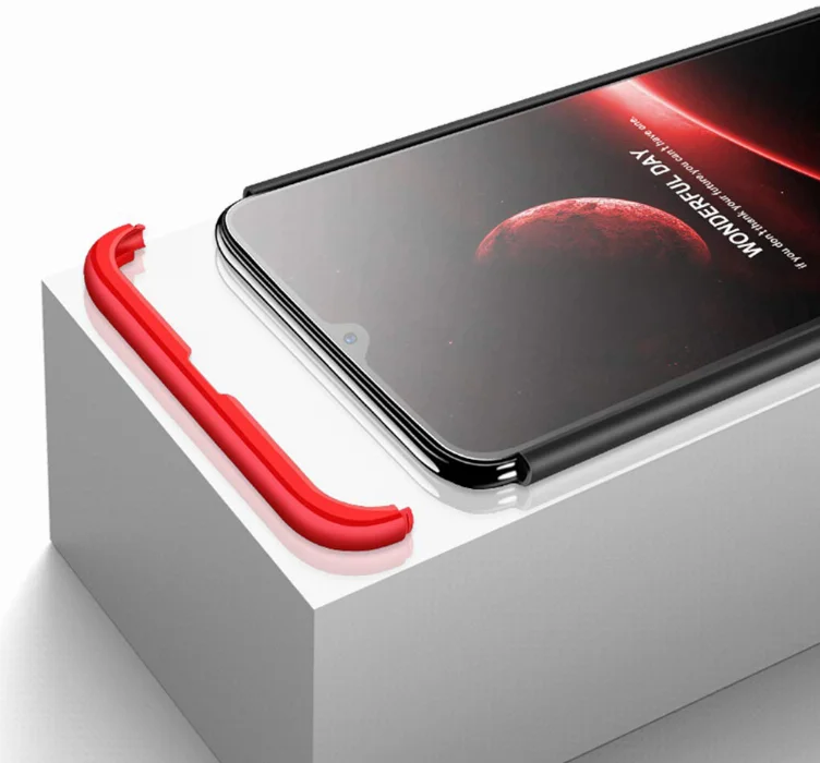 Samsung Galaxy A30s Kılıf 3 Parçalı 360 Tam Korumalı Rubber AYS Kapak  - Kırmızı