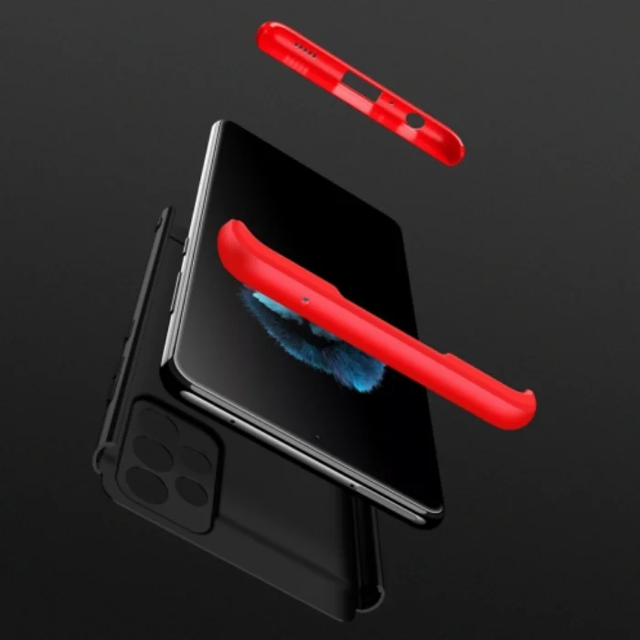 Samsung Galaxy A52 Kılıf 3 Parçalı 360 Tam Korumalı Rubber AYS Kapak - Kırmızı