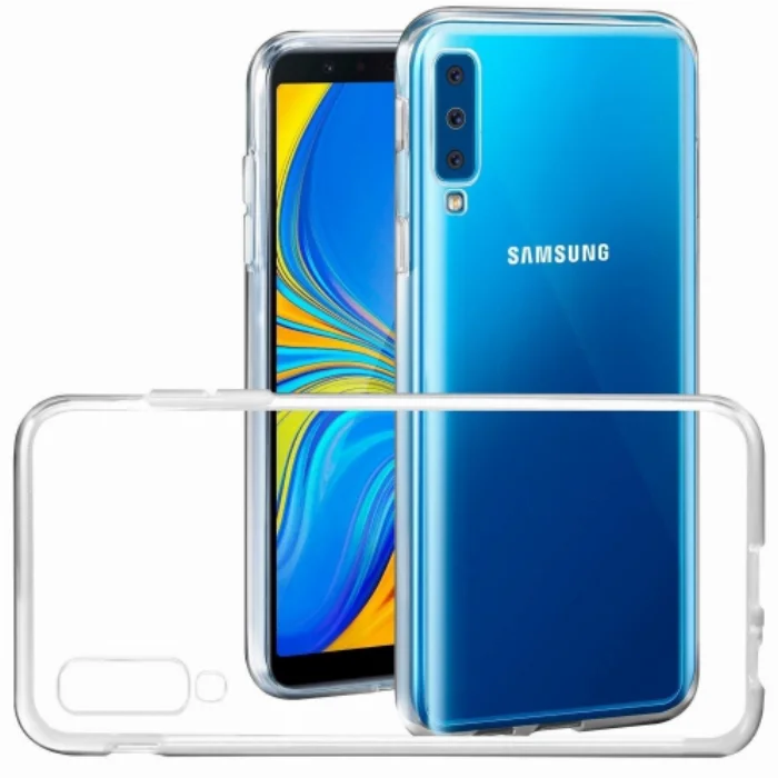 Samsung Galaxy A7 2018 Kılıf Ultra İnce Kaliteli Esnek Silikon 0.2mm - Şeffaf