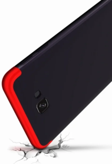 Samsung Galaxy J7 Prime / J7 Prime 2 Kılıf 3 Parçalı 360 Tam Korumalı Rubber AYS Kapak  - Kırmızı - Siyah