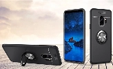 Samsung Galaxy S9 Plus Kılıf Renkli Silikon Yüzüklü Standlı Auto Focus Ravel Kapak - Kırmızı