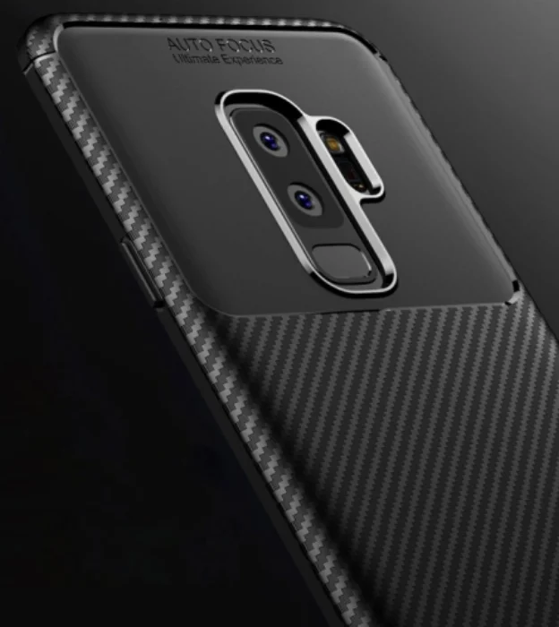 Samsung Galaxy S9 Plus Kılıf Karbon Serisi Mat Fiber Silikon Negro Kapak - Lacivert