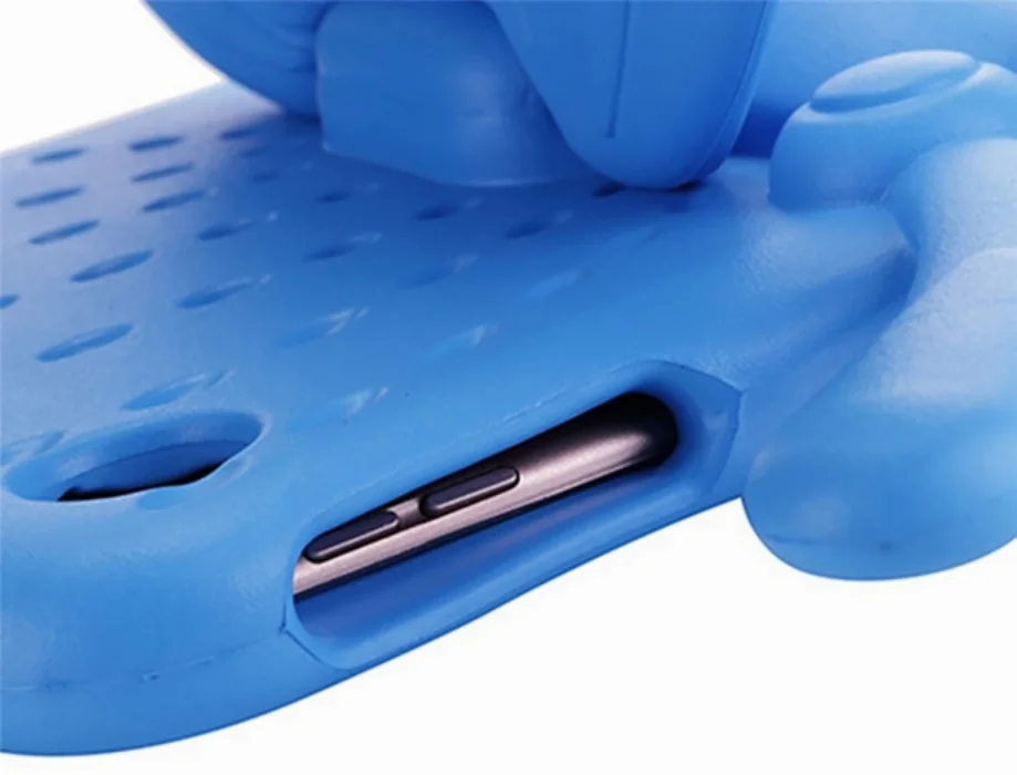 Samsung Galaxy Tab A8 10.5 2021 Kılıf Standlı Kelebekli Korumalı Silikon Tablet Kılıfı - Koyu Pembe