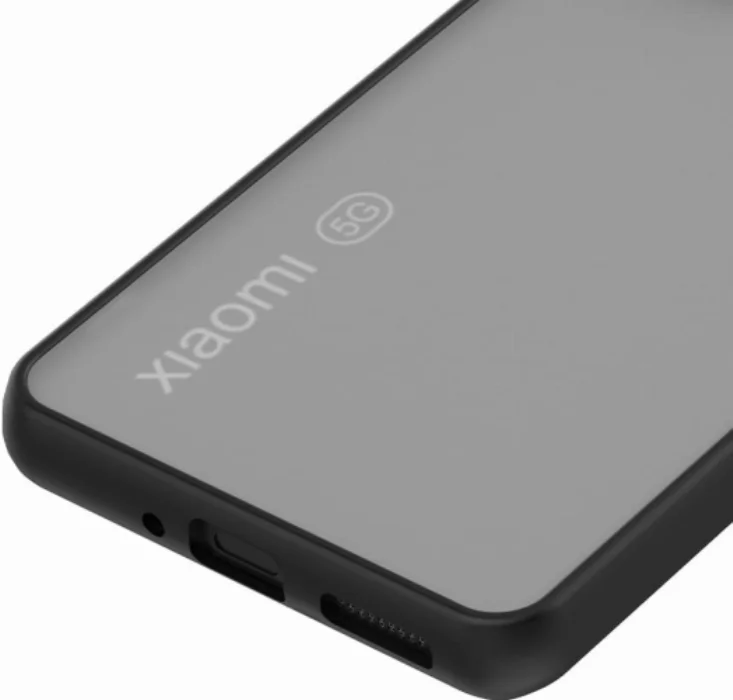 Xiaomi Mi 12T Pro Kılıf Kamera Korumalı Arkası Şeffaf Mat Silikon Kapak - Siyah