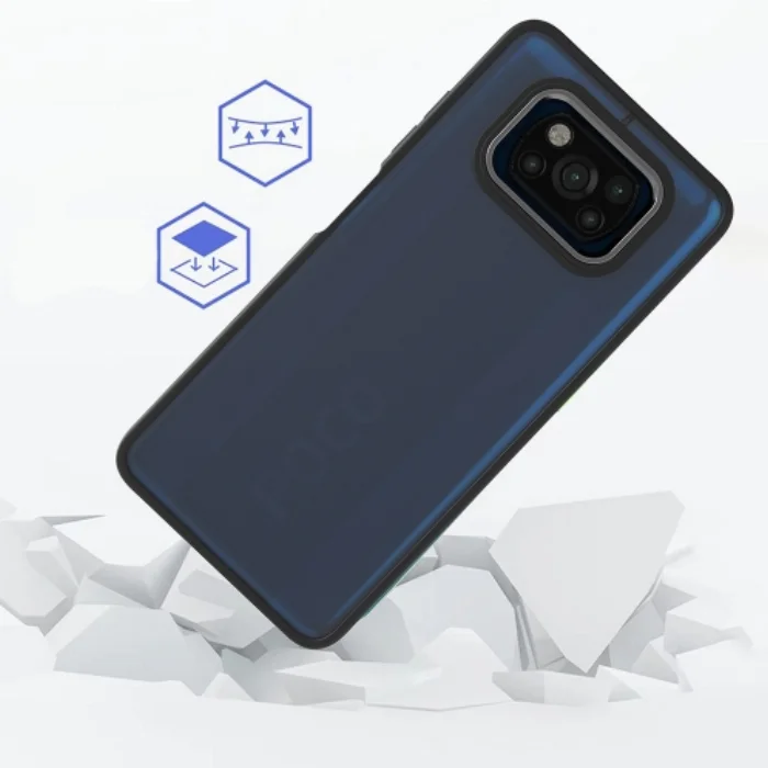 Xiaomi Poco X3 NFC Kılıf Electro Silikon Renkli Flora Kapak - Siyah