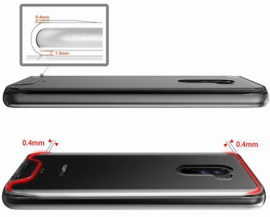 Xiaomi Pocophone F1 Kılıf Clear Guard Serisi Gard Kapak - Şeffaf