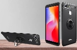 Xiaomi Redmi 6A Kılıf Renkli Silikon Yüzüklü Standlı Auto Focus Ravel Kapak - Mavi