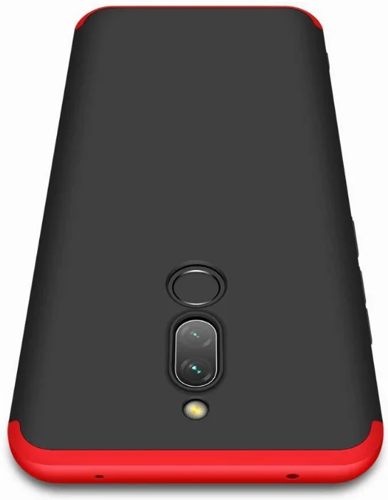 Xiaomi Redmi 8 Kılıf 3 Parçalı 360 Tam Korumalı Rubber AYS Kapak  - Kırmızı - Siyah