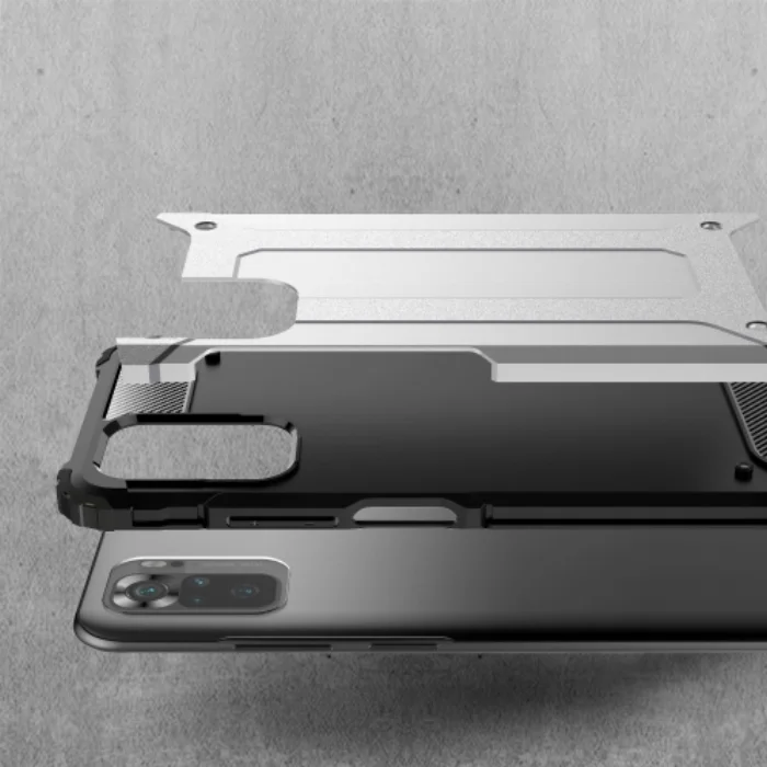 Xiaomi Redmi Note 10 Kılıf Zırhlı Tank Crash Silikon Kapak - Siyah