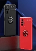 Xiaomi Redmi Note 10 Pro Kılıf Renkli Silikon Yüzüklü Standlı Auto Focus Ravel Kapak - Mavi - Siyah