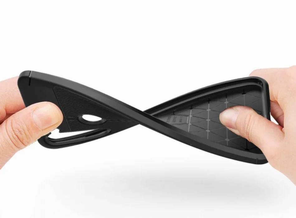 Xiaomi Redmi Note 8 Kılıf Deri Görünümlü Parmak İzi Bırakmaz Niss Silikon - Siyah