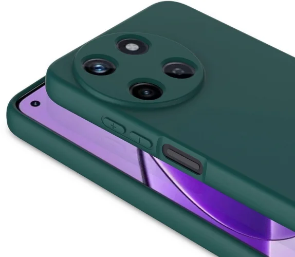 Realme 11 4G Kılıf İçi Kadife Mat Mara Lansman Silikon Kapak  - Koyu Yeşil