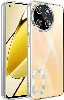 Realme 11 4G Kılıf Kamera Lens Korumalı Şeffaf Renkli Logo Gösteren Parlak Kapak - Gümüş