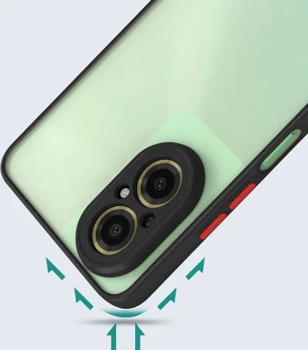Realme 12 Lite Kılıf Kamera Korumalı Arkası Şeffaf Mat Silikon Kapak - Lacivert