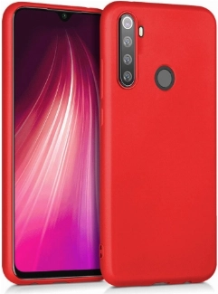 Realme 5 Pro Kılıf İnce Soft Mat Renkli Esnek Silikon Kapak - Kırmızı