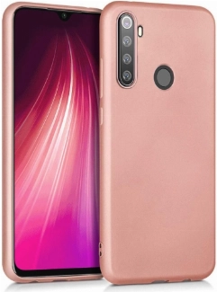 Realme 5i Kılıf İnce Soft Mat Renkli Esnek Silikon Kapak - Rose Gold