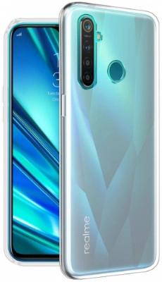 Realme 5i Kılıf Kamera Korumalı Esnek Silikon Kapak - Şeffaf