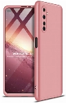 Realme 6 Kılıf 3 Parçalı 360 Tam Korumalı Rubber AYS Kapak - Rose Gold