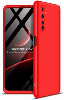 Realme 6 Pro Kılıf 3 Parçalı 360 Tam Korumalı Rubber AYS Kapak - Kırmızı