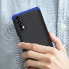 Realme 7 Kılıf 3 Parçalı 360 Tam Korumalı Rubber AYS Kapak - Mavi Siyah