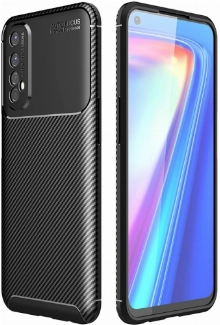 Realme 7 Kılıf Silikon Parmak İzi Bırakmayan Karbon Soft Negro Kapak - Siyah