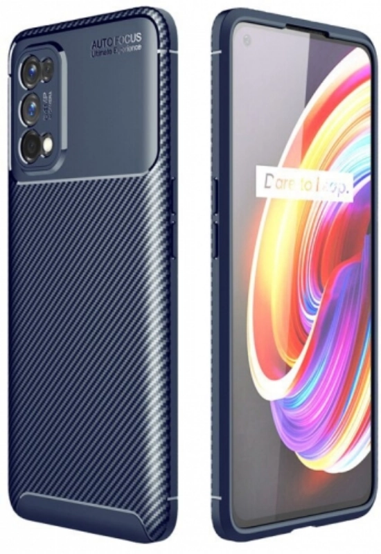 Realme 7 Pro Kılıf Silikon Parmak İzi Bırakmayan Karbon Soft Negro Kapak - Lacivert