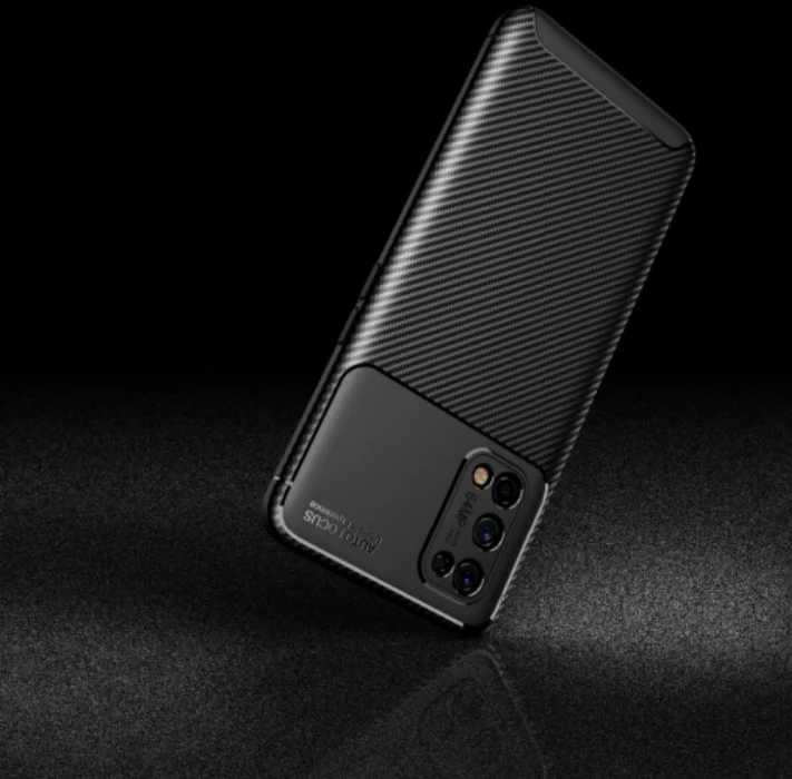 Realme 7 Pro Kılıf Karbon Serisi Mat Fiber Silikon Negro Kapak - Siyah