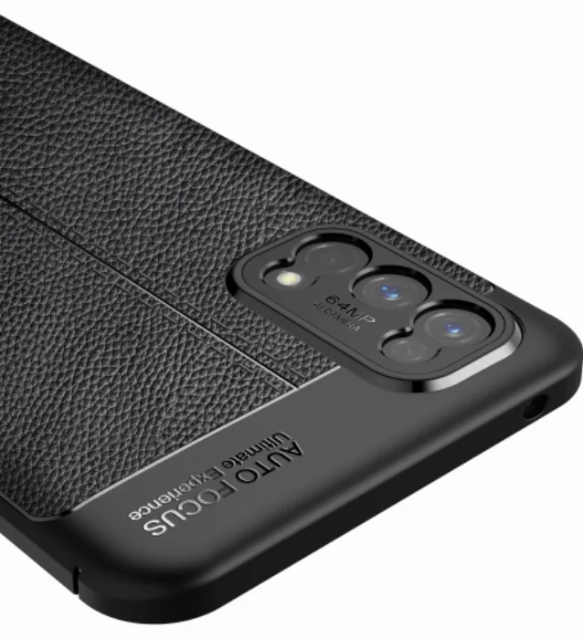 Realme 7 Pro Kılıf Deri Görünümlü Parmak İzi Bırakmaz Niss Silikon - Siyah