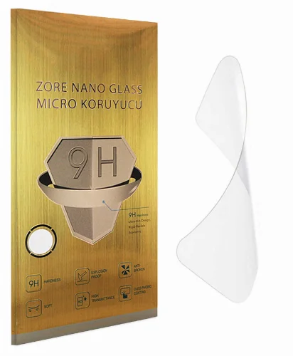 Realme C11 Ekran Koruyucu Gold Nano Esnek Film Kırılmaz - Şeffaf