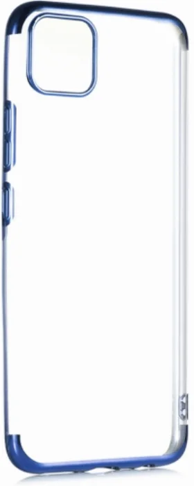 Realme C11 Kılıf Renkli Köşeli Lazer Şeffaf Esnek Silikon - Mavi