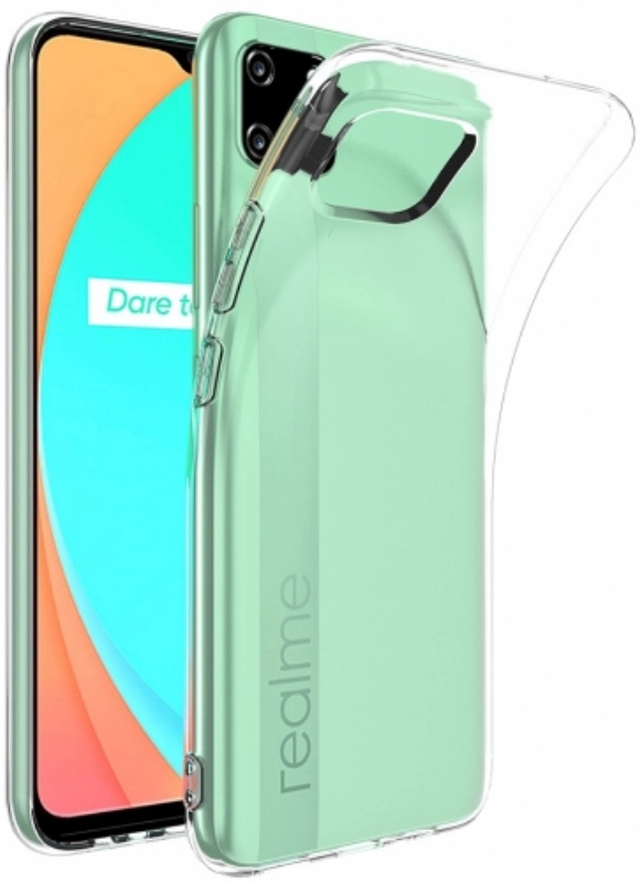 Realme C11 Kılıf Kamera Korumalı Esnek Silikon Kapak - Şeffaf