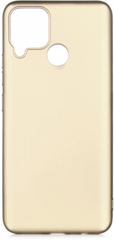 Realme C15 Kılıf İnce Soft Mat Renkli Esnek Silikon Kapak - Gold